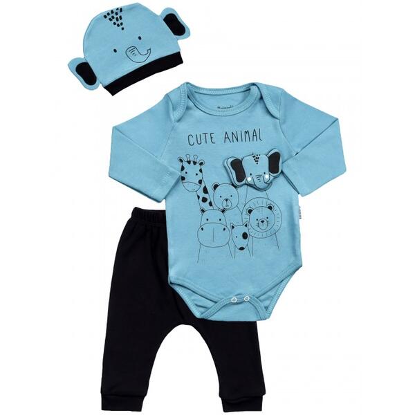 Комплект для мальчика (боди, брюки, шапка) MW15297 MINI WORLD 1065784