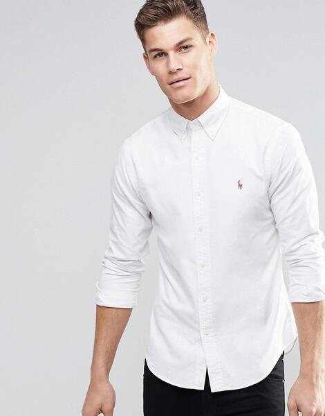 Белая оксфордская рубашка слим -Белый Polo Ralph Lauren 6351338