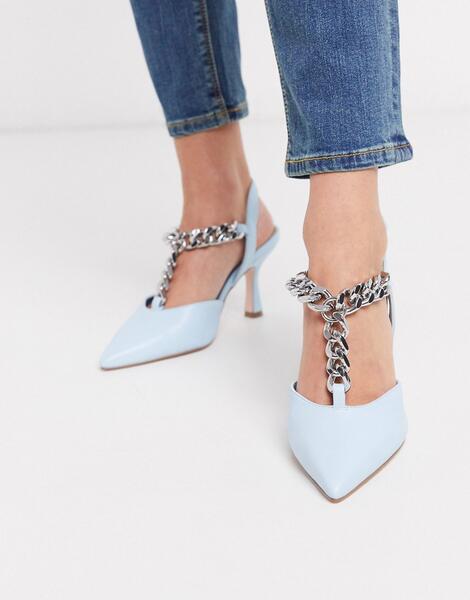 Голубые туфли на каблуке -Синий ASOS DESIGN 9061908