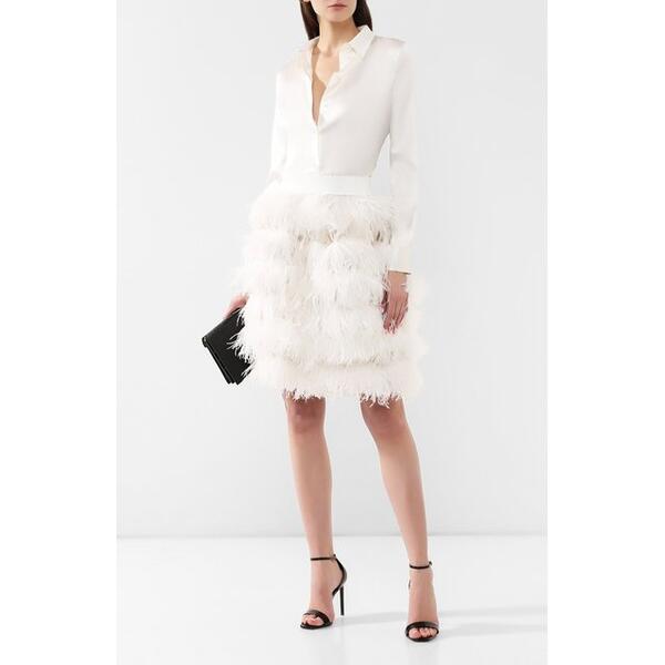 Шелковая юбка с перьями Dolce&Gabbana 9843105