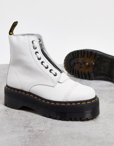 Белые кожаные ботинки на платформе с молнией -Белый Dr. Martens 9766560 –цена 16690 ₽ в интернет-магазине ASOS