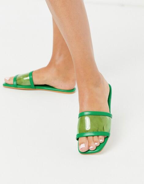 Зеленые сандалии-мюли -Зеленый цвет ASOS DESIGN 9236531