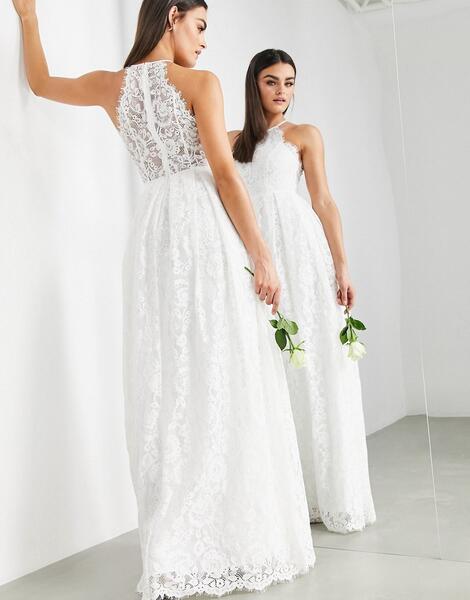 Кружевное свадебное платье макси -Белый ASOS Edition 9435452