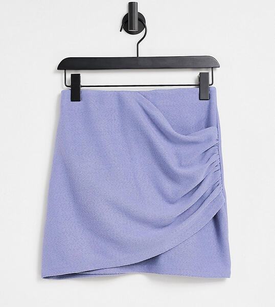 Сиреневая мини-юбка со сборками и петельчатым ворсом ASOS DESIGN Petite-Фиолетовый цвет Asos Petite 11512373