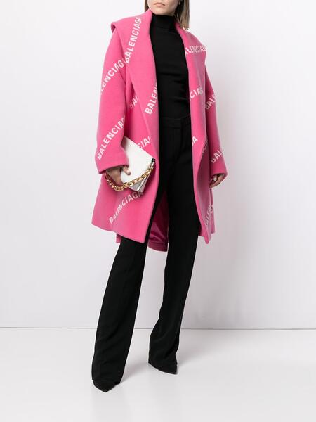 пальто с поясом и логотипом Balenciaga 159210535156