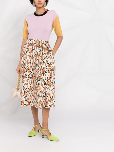 юбка со складками и цветочным принтом Marni 165721335254