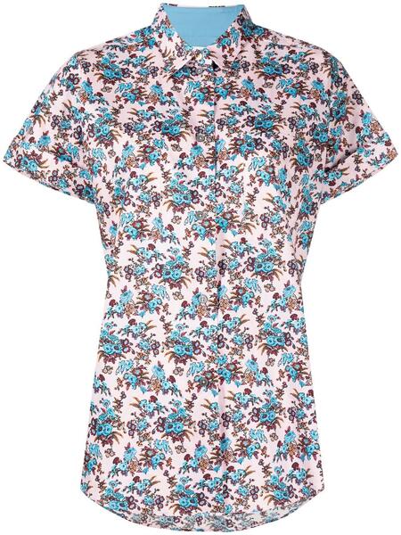 рубашка со складками и цветочным принтом Paul Smith 165655195248
