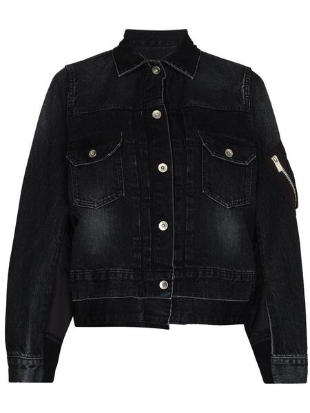 джинсовая куртка со вставками SACAI 1568998650