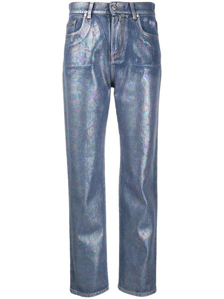 джинсы прямого кроя с эффектом металлик MSGM 145292685156