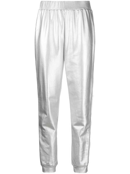 спортивные брюки с логотипом на лампасах и эффектом металлик John Richmond 1624830577