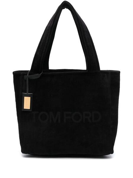вельветовая сумка-тоут с тисненым логотипом Tom Ford 16660579636363633263