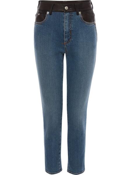 джинсы скинни с контрастным поясом Alexander McQueen 162793115054
