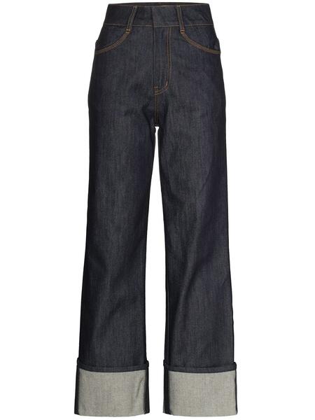 джинсы с завышенной талией и подвернутыми манжетами LOW CLASSIC 1607096583