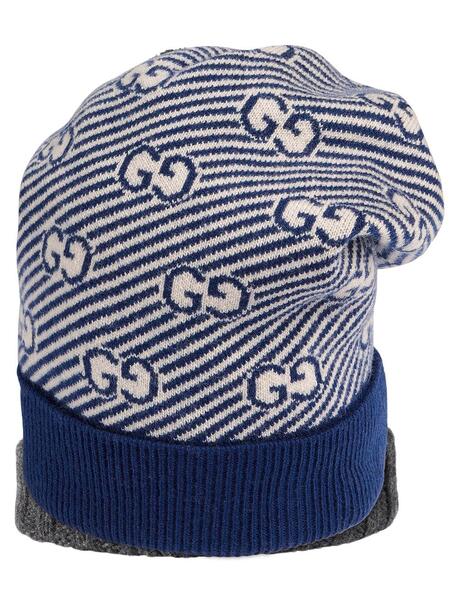 шапка бини вязки интарсия с логотипом GG GUCCI KIDS 1609718083