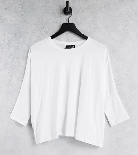 Белая свободная футболка с рукавами «летучая мышь» ASOS DESIGN Tall-Белый Asos Tall 11874394
