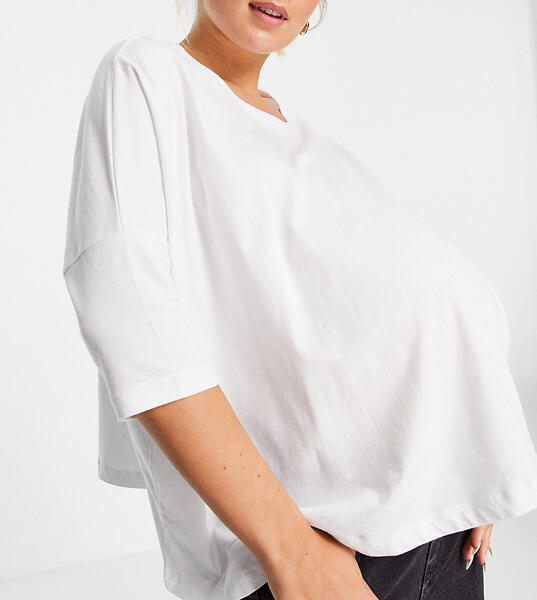 Белая свободная футболка с рукавами "летучая мышь" ASOS DESIGN Maternity-Белый Asos Maternity 11874366
