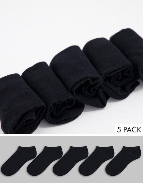 Набор из 5 пар черных носков до щиколотки -Черный цвет Brave Soul 11836261