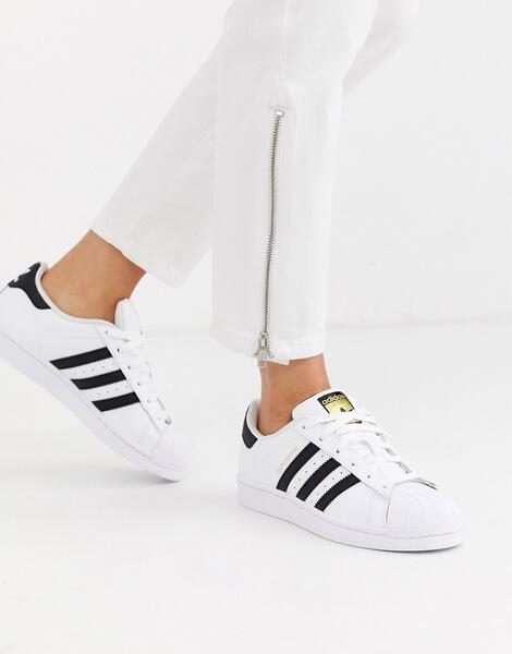 Черно-белые кроссовки Superstar-Белый Adidas 8252409