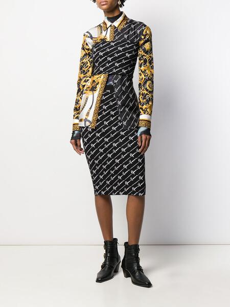 трикотажная юбка с логотипом Versace 146402385156