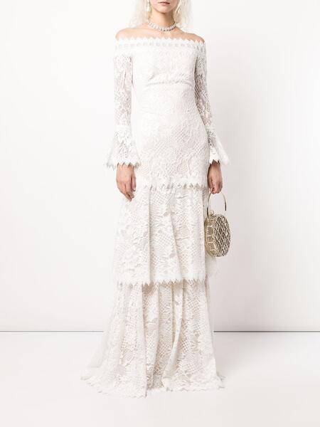 свадебное платье Corbin с рукавами-колокол Tadashi Shoji 1687369050