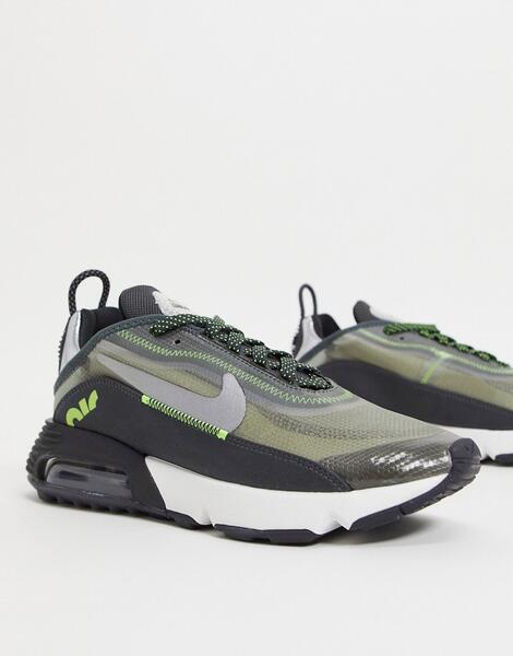 Черные кроссовки с зелеными вставками Air Max 2090-Черный Nike 11997524
