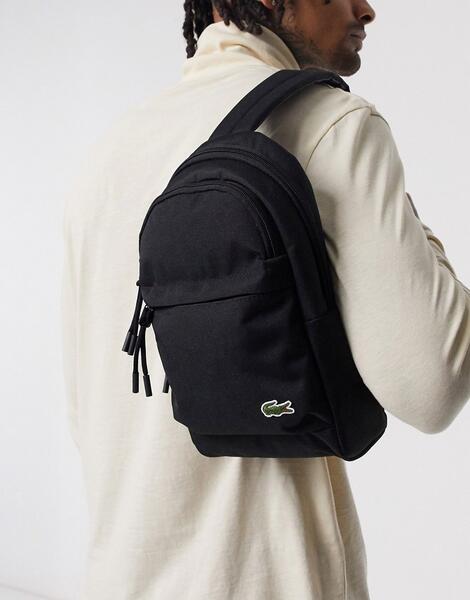 Черный рюкзак через плечо с логотипом-крокодилом Lacoste 9326726