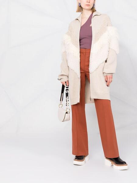 пальто с фактурными вставками Stella Mccartney 164905245252