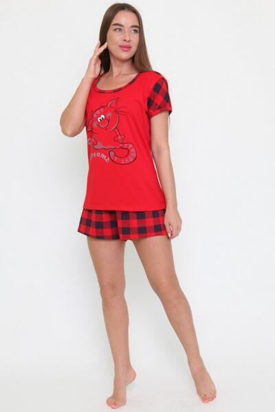 Пижама трикотажная Лапушка (красная) Инсантрик 53730