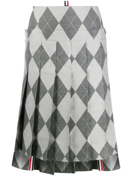 плиссированная юбка с узором аргайл Thom Browne 148323735250