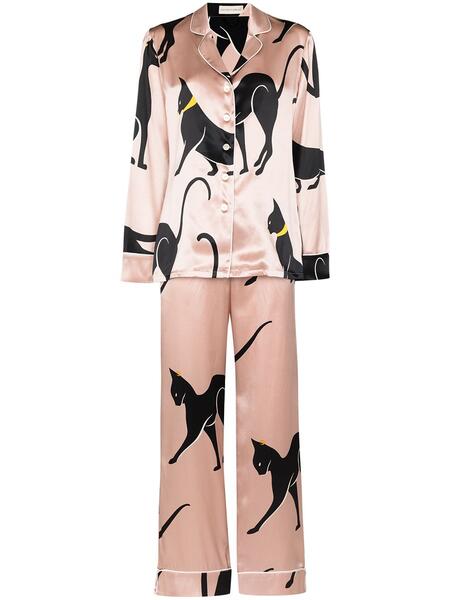 шелковая пижама Lila Sia с принтом Olivia Von Halle 1670547277