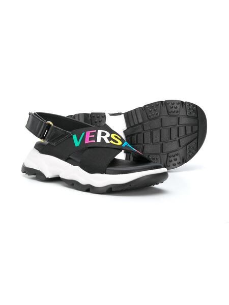 сандалии с ремешком на пятке и логотипом Versace Kids 149535415055