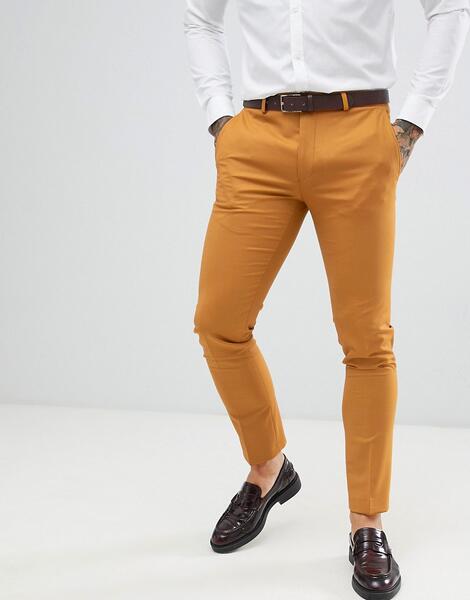 Супероблегающие брюки горчичного цвета Twisted Tailor - Медный 1319638