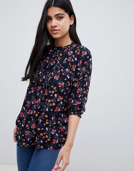 Черная рубашка с цветочным принтом Pimkie - Мульти 1361050