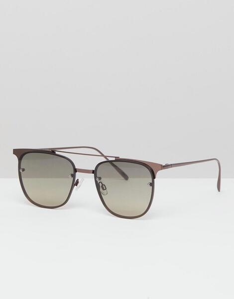 Солнцезащитные очки в стиле ретро ASOS DESIGN - Серый 1304520