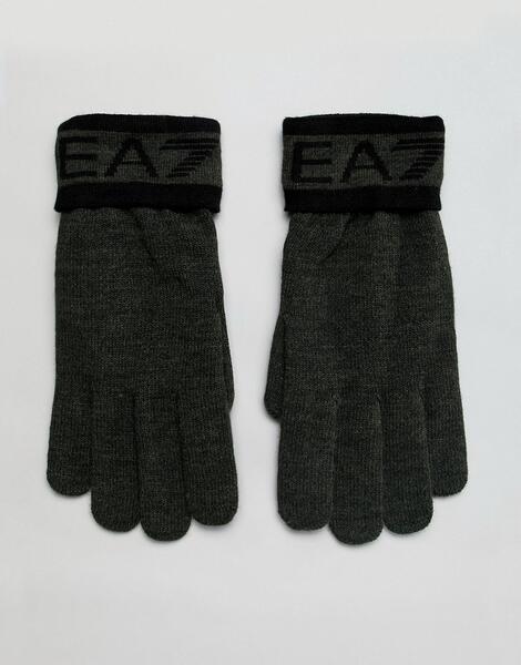 Перчатки цвета хаки с логотипом EA7 - Зеленый 1328449