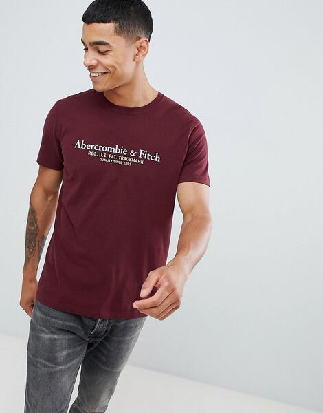 Бордовая футболка с принтом логотипа Abercrombie & Fitch - Красный Abercrombie& Fitch 1341674