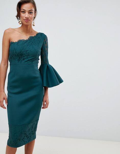 Платье-футляр миди с кружевом ASOS DESIGN - Синий 1318020