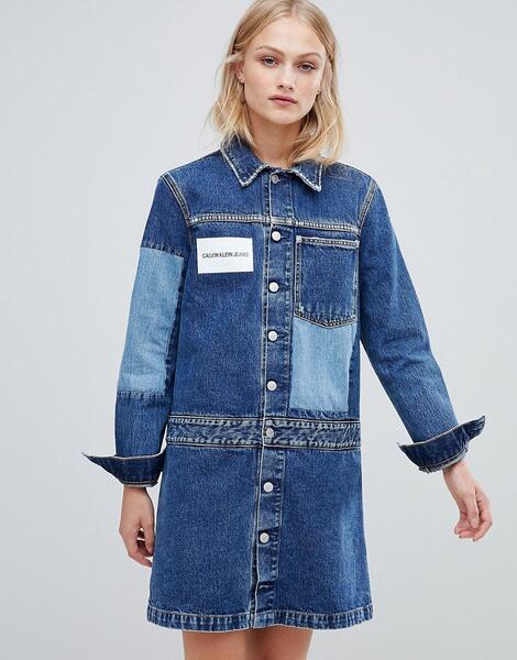 Джинсовое платье-рубашка Calvin Klein Jeans - Синий 1340768