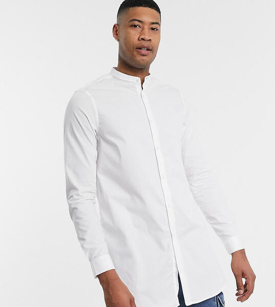 Белая супердлинная рубашка классического кроя с воротником на пуговица ASOS DESIGN 1309027