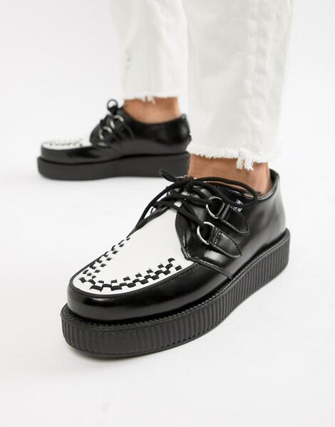 Черные кожаные ботинки с контрастной вставкой T.U.K - Черный T-U-K 1302748