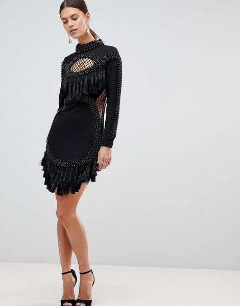 Платье мини с бахромой Forever Unique - Черный 1273722