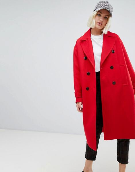 Красное строгое пальто Pull&bear - Красный 1323844