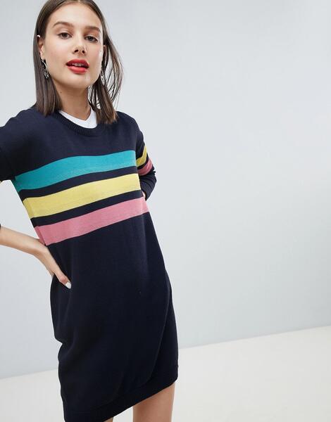 Платье-джемпер с 3 полосками Esprit Rainbow - Серый EDC by Esprit 1343955