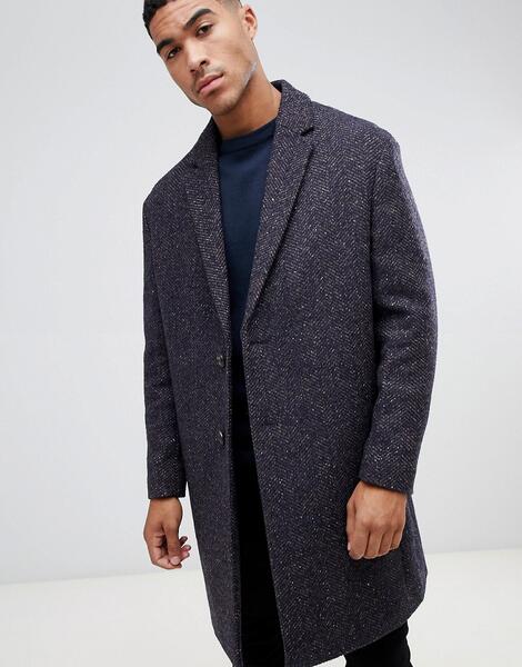 Коричневое пальто из ткани с добавлением шерсти ASOS DESIGN 1330024