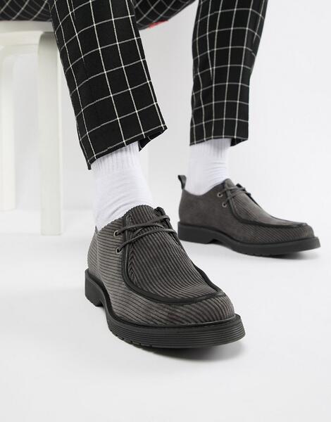 Серые вельветовые ботинки на шнуровке ASOS DESIGN - Серый 1305064