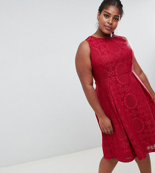 Кружевное короткое приталенное платье Lovedrobe - Красный 1302942