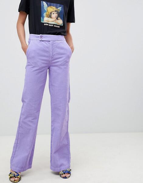 Сиреневые вельветовые джинсы в стиле ретро ASOS DESIGN - Фиолетовый 1297560
