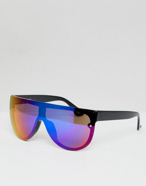 Солнцезащитные очки-маска с зеркальными стеклами ASOS DESIGN - Черный 1287778