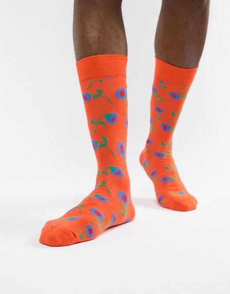 Носки с подсолнухами Happy Socks - Оранжевый 1316304
