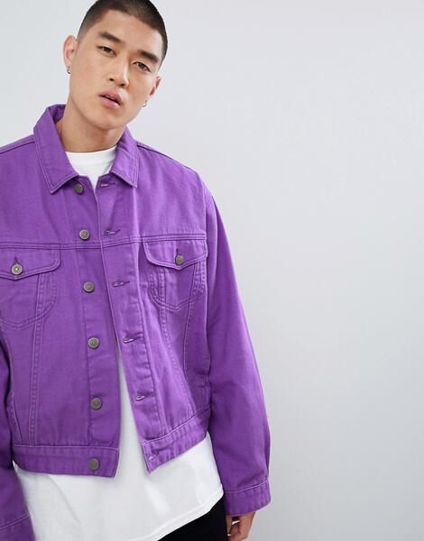 Фиолетовая джинсовая oversize-куртка ASOS DESIGN - Фиолетовый 1252840